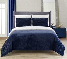 Load image into Gallery viewer, Chic Home Evie 2 Piece Blanket Set, Twin XL, Navy
