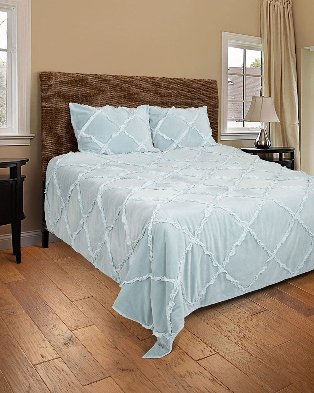 Rizzy Home Cotton Quilt Set, Blue