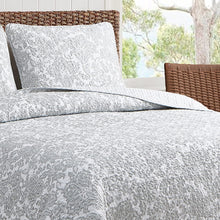 Load image into Gallery viewer, Tommy Bahama -100% Cotton, Reversible, Queen Quilt Set , Pelican Gray
