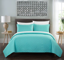 Load image into Gallery viewer, Chic Home Amandla 3 Piece King Quilt Cover Set, Aqua

