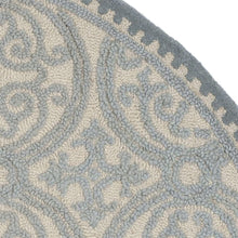 Load image into Gallery viewer, Handmade Moroccan Premium Wool Area Rug, 8&#39; x 8&#39; Round, Dusty Blue / Cement
