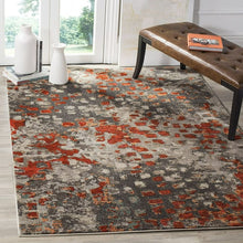 Load image into Gallery viewer, Boho Chic Abstract Watercolor Area Rug, 5&#39;1&quot; x 7&#39;7&quot;, Grey / Orange
