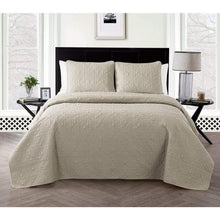Load image into Gallery viewer, VCNY Home Carolina 2 Piece Embossed Quilt Set, Twin, Taupe
