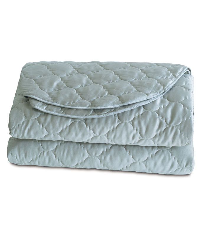 Eastern Accents, VIOLA QUILTED COVERLET IN SEA, Queen