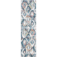 Load image into Gallery viewer, Modern Boho Distressed Runner, 2&#39;2&quot; x 10&#39; , Ivory / Blue
