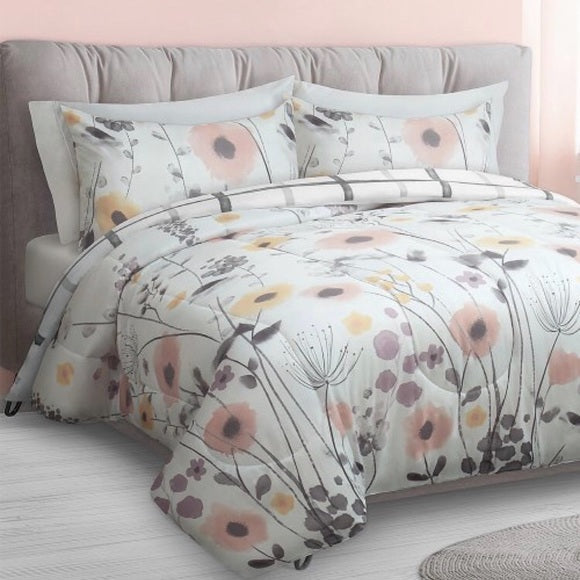 Sapphira Beige Farmhouse Queen Comforter Set